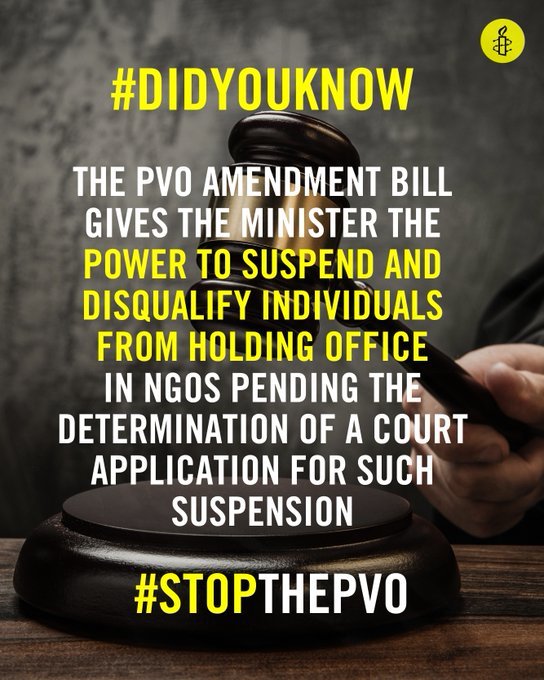 Amnesty Iinternational Zimbabwe PVO info